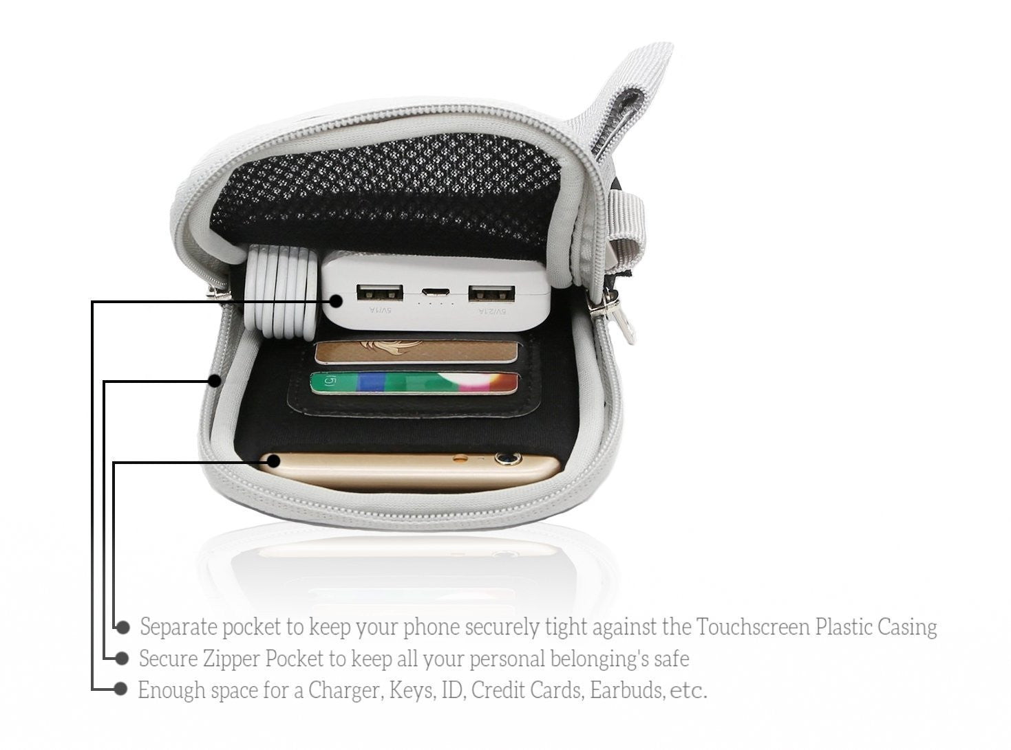 Sports Armband - Cell Phone Armband that works with all phones from 3.7" to 5.7"